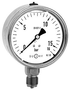 Suchy All stainless steel pressure gauges with capsule element
